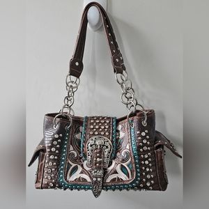 MONTANA 💞WEST OFFERS PLEASE Studded, Embroidered Conceal Carry Purse